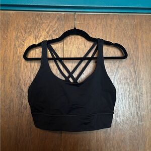 Lululemon Athletica Black Energy Longline Bra. Light support B-D cups size 14